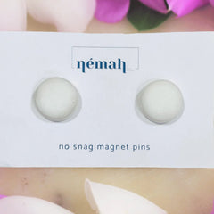 White matte Strong Magnetic Pins (set of 2)