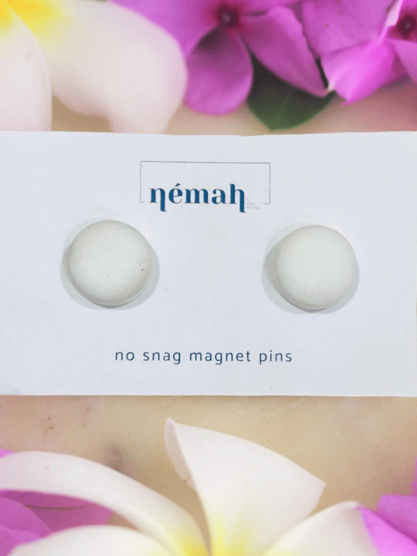 White matte Strong Magnetic Pins (set of 2)