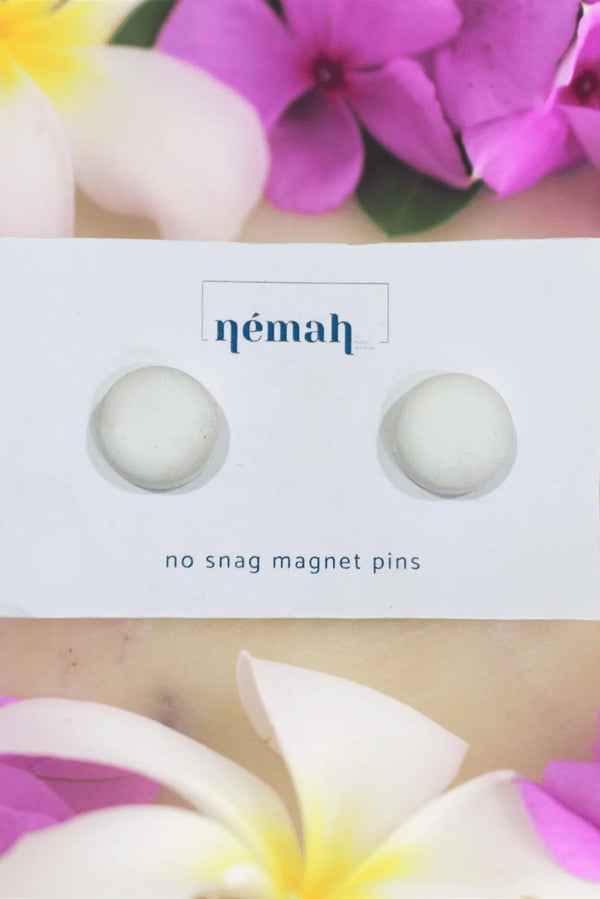 White matte Strong Magnetic Pins (set of 2)