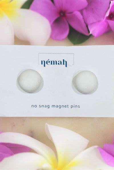 White matte Strong Magnetic Pins (set of 2)