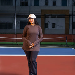 Mocha Curved Hem Activewear Top