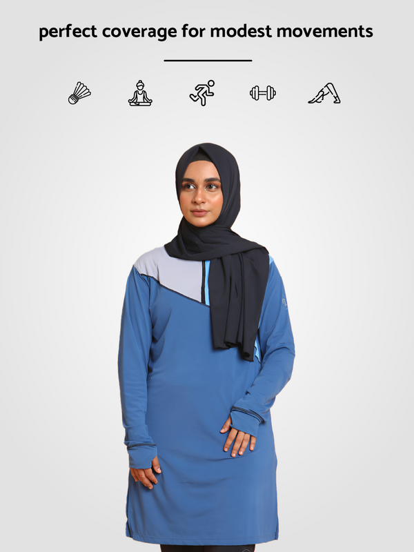 Shop Athena Modest Activewear T-shirt in blue online