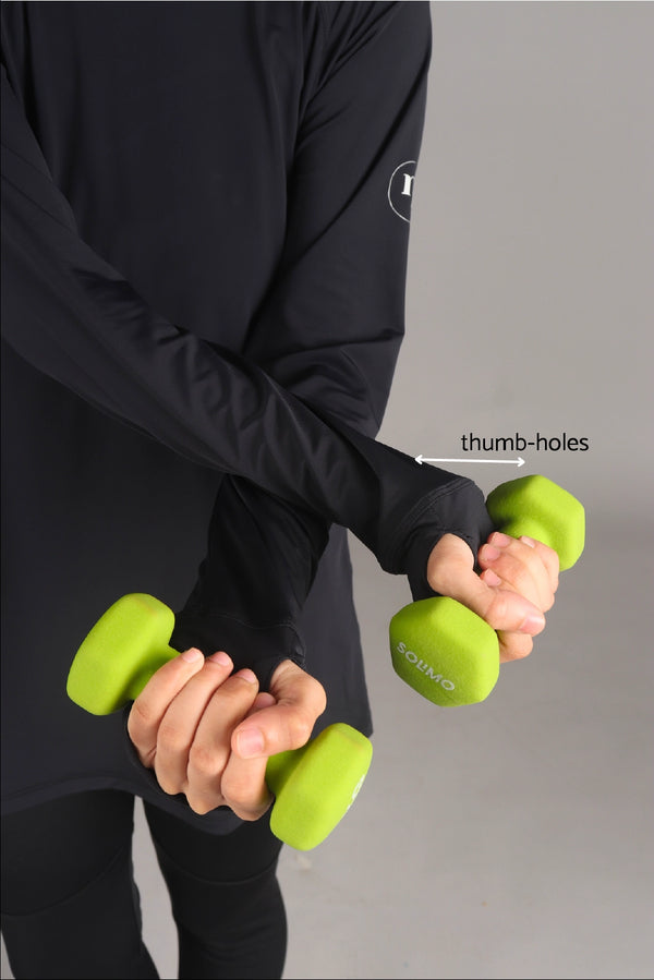 Black Curved Hem Activewear Top