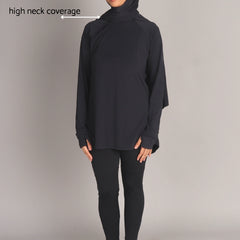 Black Curved Hem Activewear Top