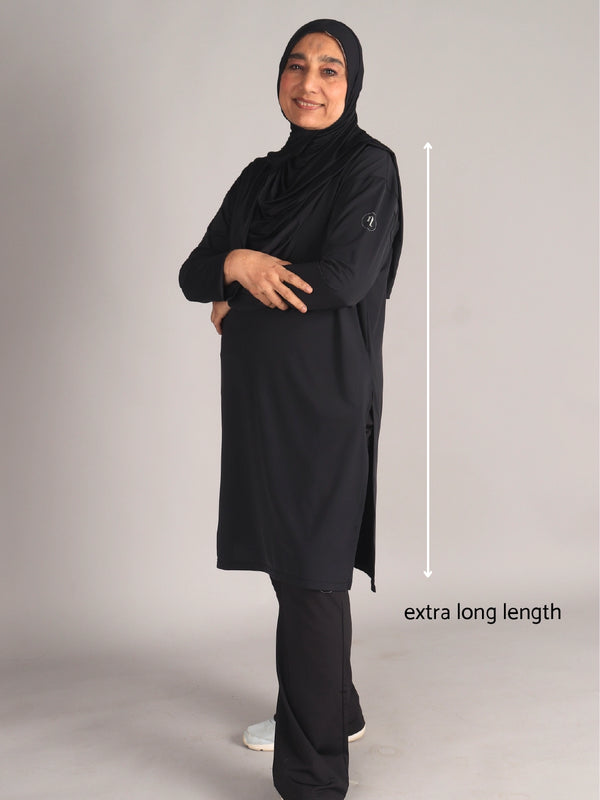 Black Long Activewear T-Shirt