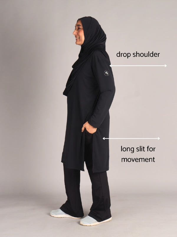 Black Long Activewear T-Shirt