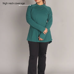 Bottle Green Curved Hem Activewear Top