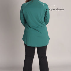 Bottle Green Curved Hem Activewear Top