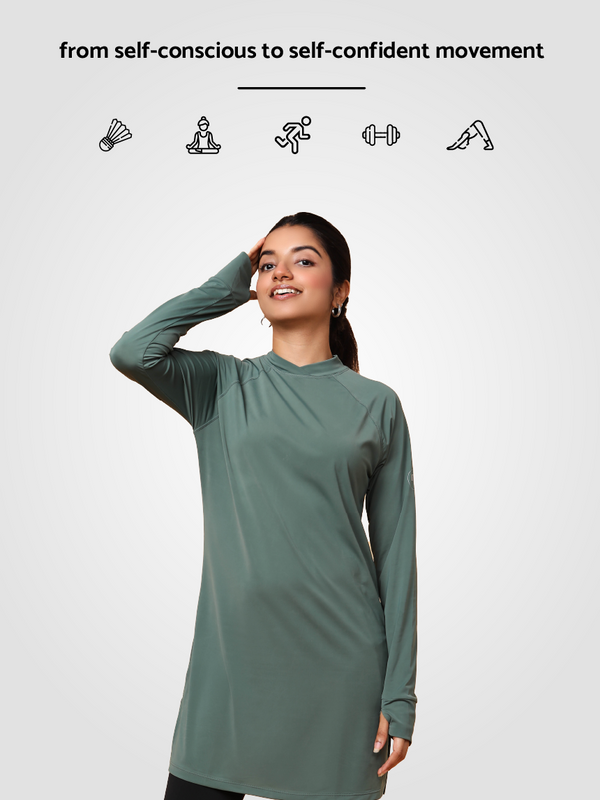 Shop Ivy Modest Activewear T-shirt in Green online