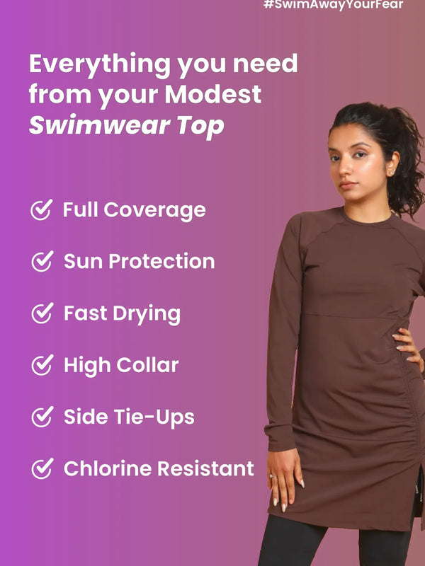 Brown Marmaris Burkini Top