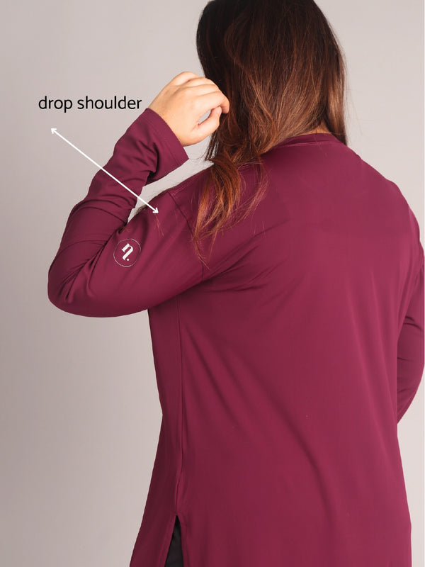 Maroon Long Activewear T-Shirt
