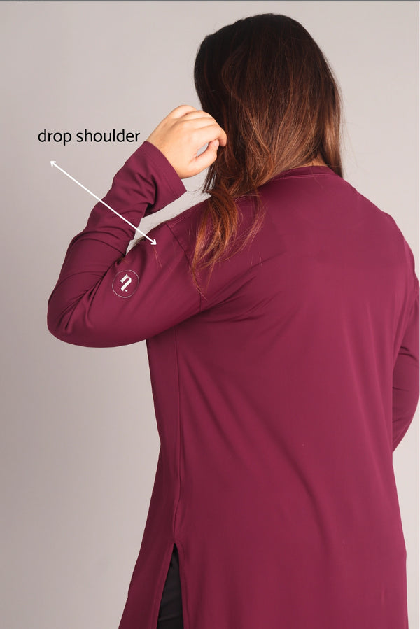 Maroon Long Activewear T-Shirt