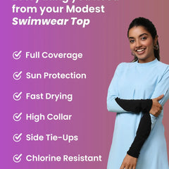 Baby Blue Orca Burkini Top