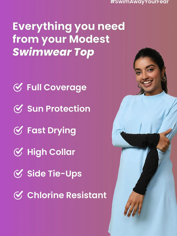 Baby Blue Orca Burkini Top