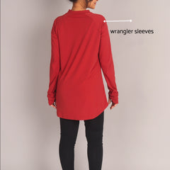 Red Curved Hem Activewear Top