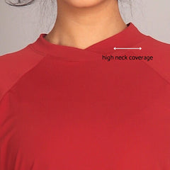 Red Curved Hem Activewear Top