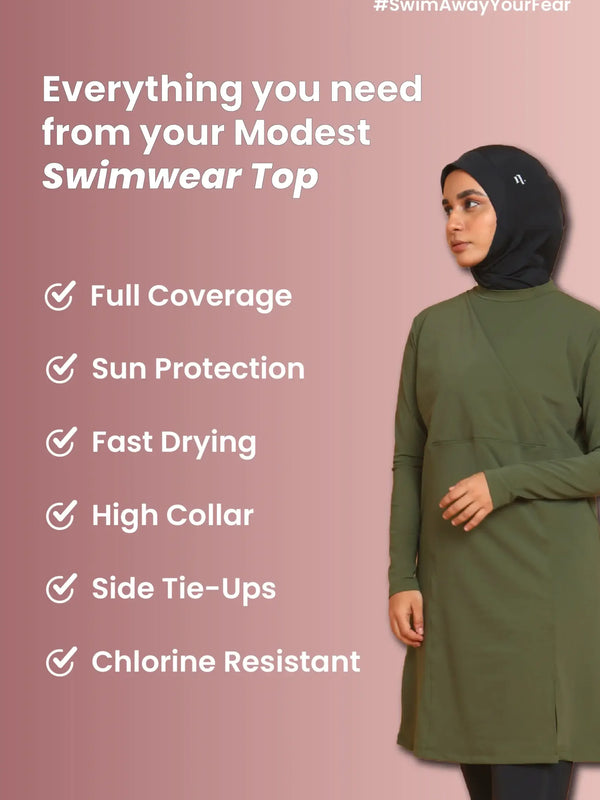 Black Sage Burkini Top