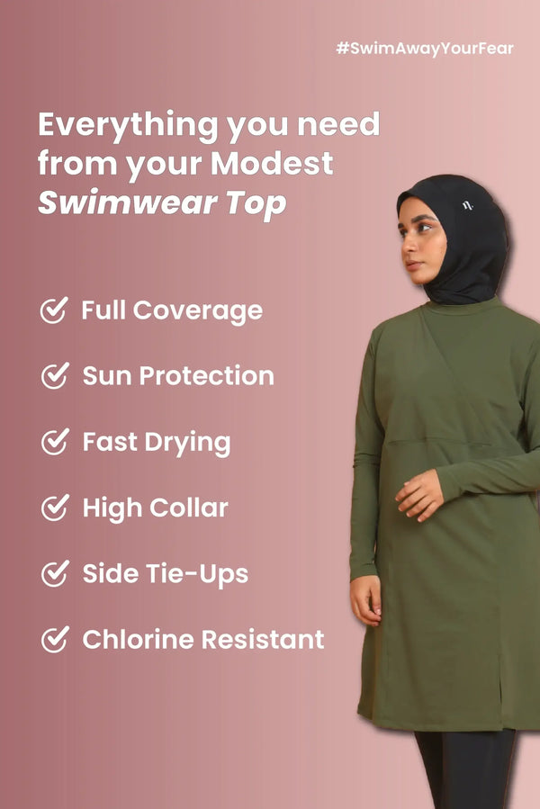 Black Sage Burkini Top